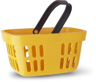 yellow shopping basket 